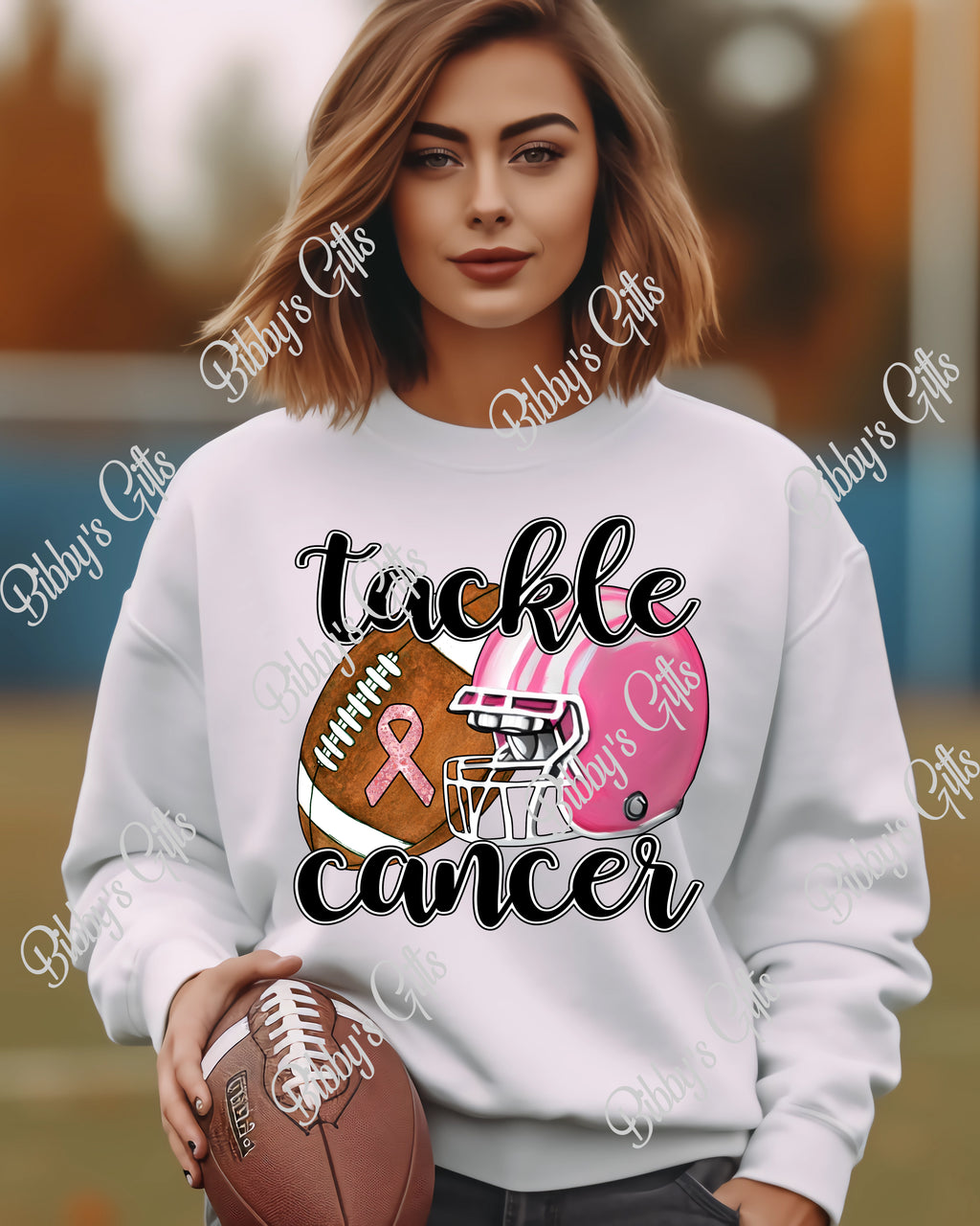 Tackle Cancer-Football-PNG Digital Download