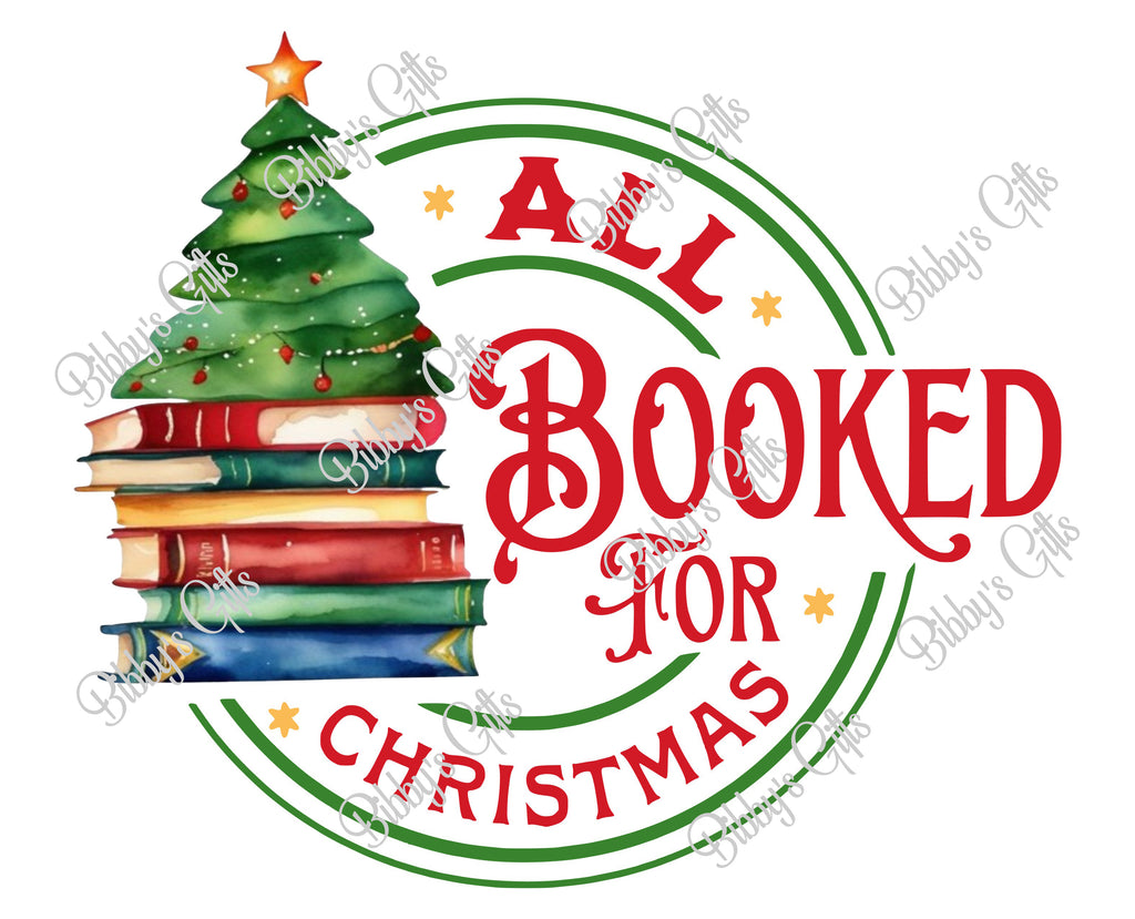 All Booked for Christmas-PNG Digital Download