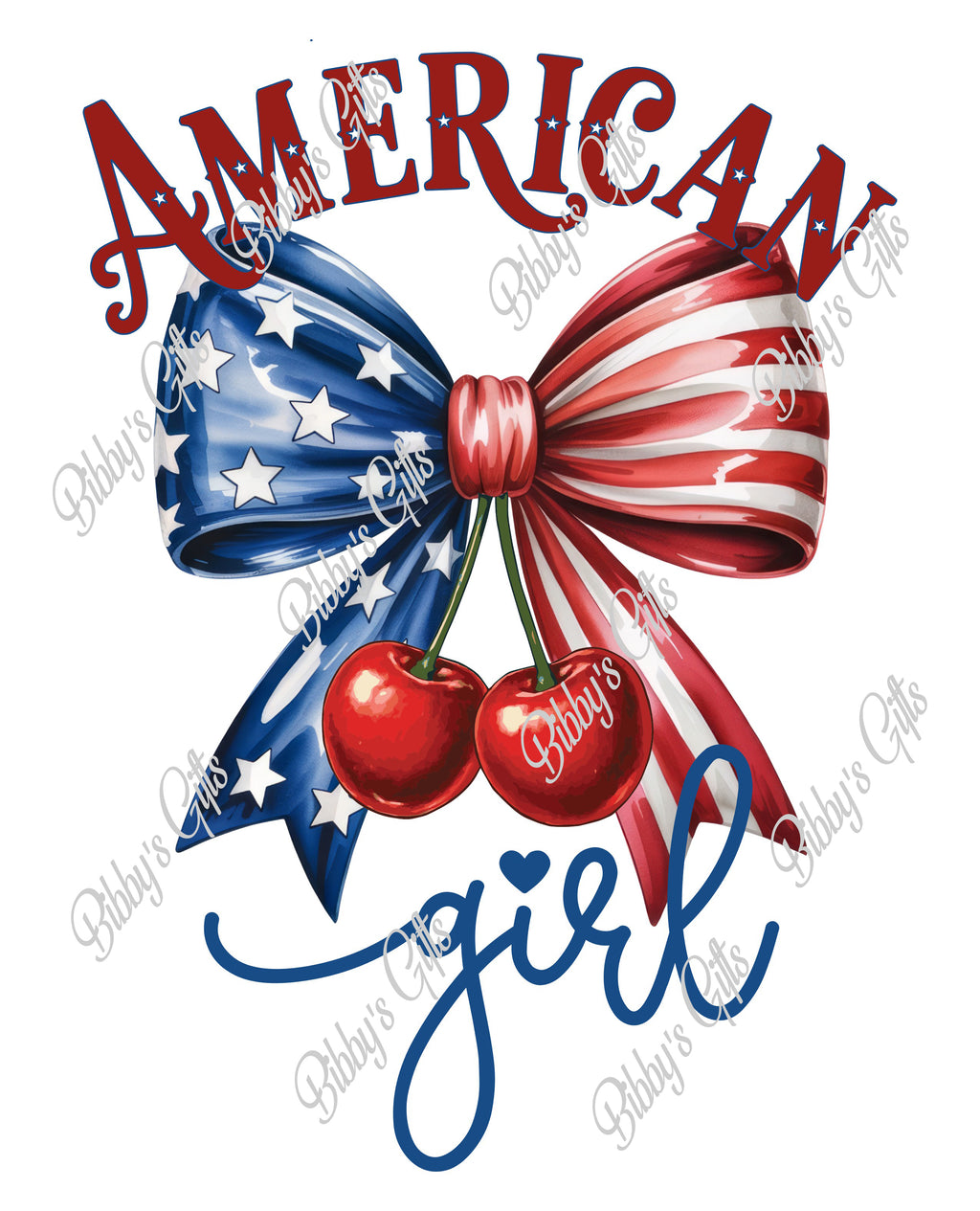 American Girl-Cherries USA-PNG Digital Download