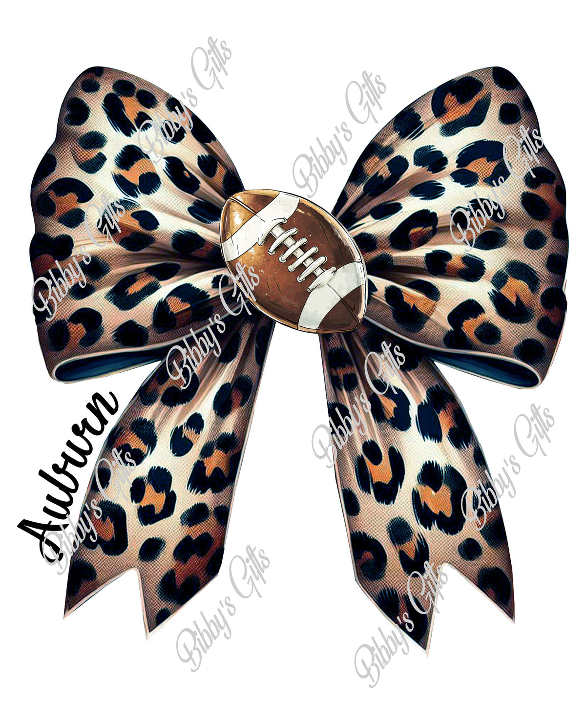 Bulldogs Leopard Sports Bow-Football-PNG Digital Download