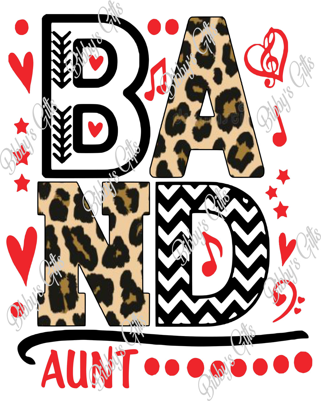 Band Aunt Leopard-PNG Digital Download