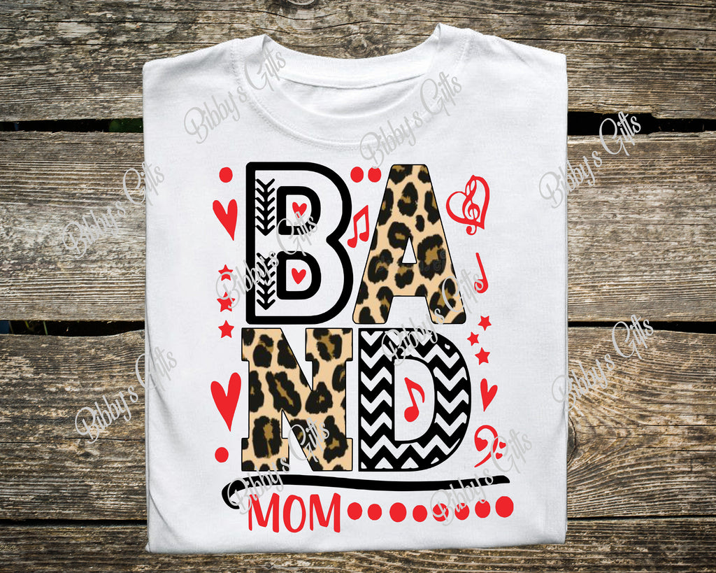 Band Mom Leopard-PNG Digital Download