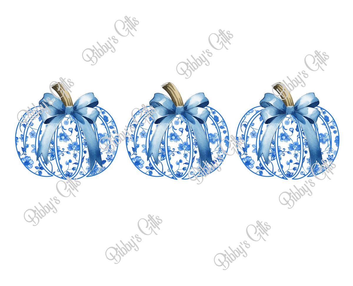 Blue Delft Pumpkins-PNG Digital Download