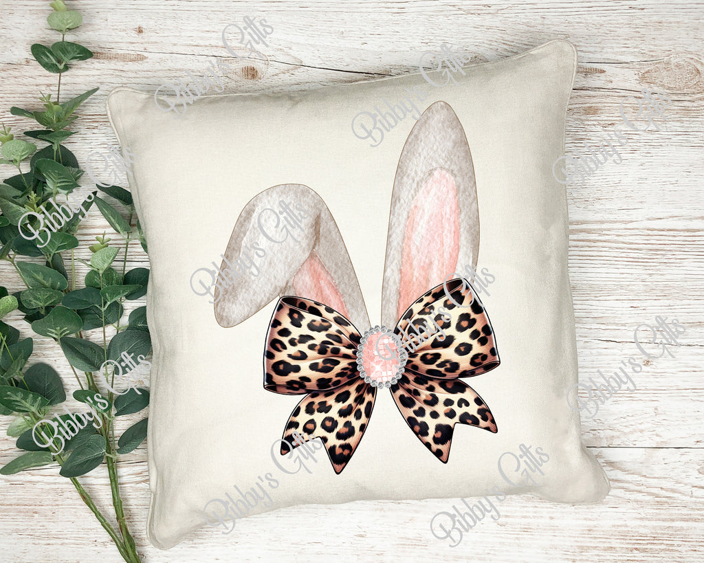 Bunny Ears Diamond Bow Leopard-PNG Digital Download