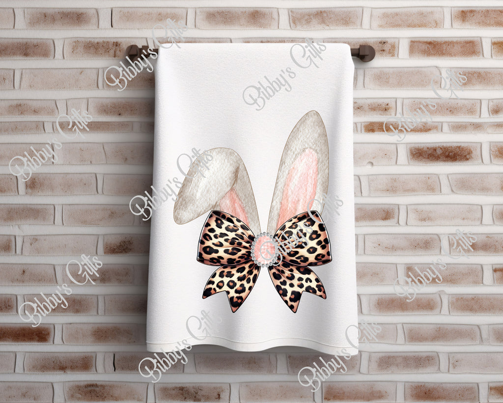 Bunny Ears Diamond Bow Leopard-PNG Digital Download
