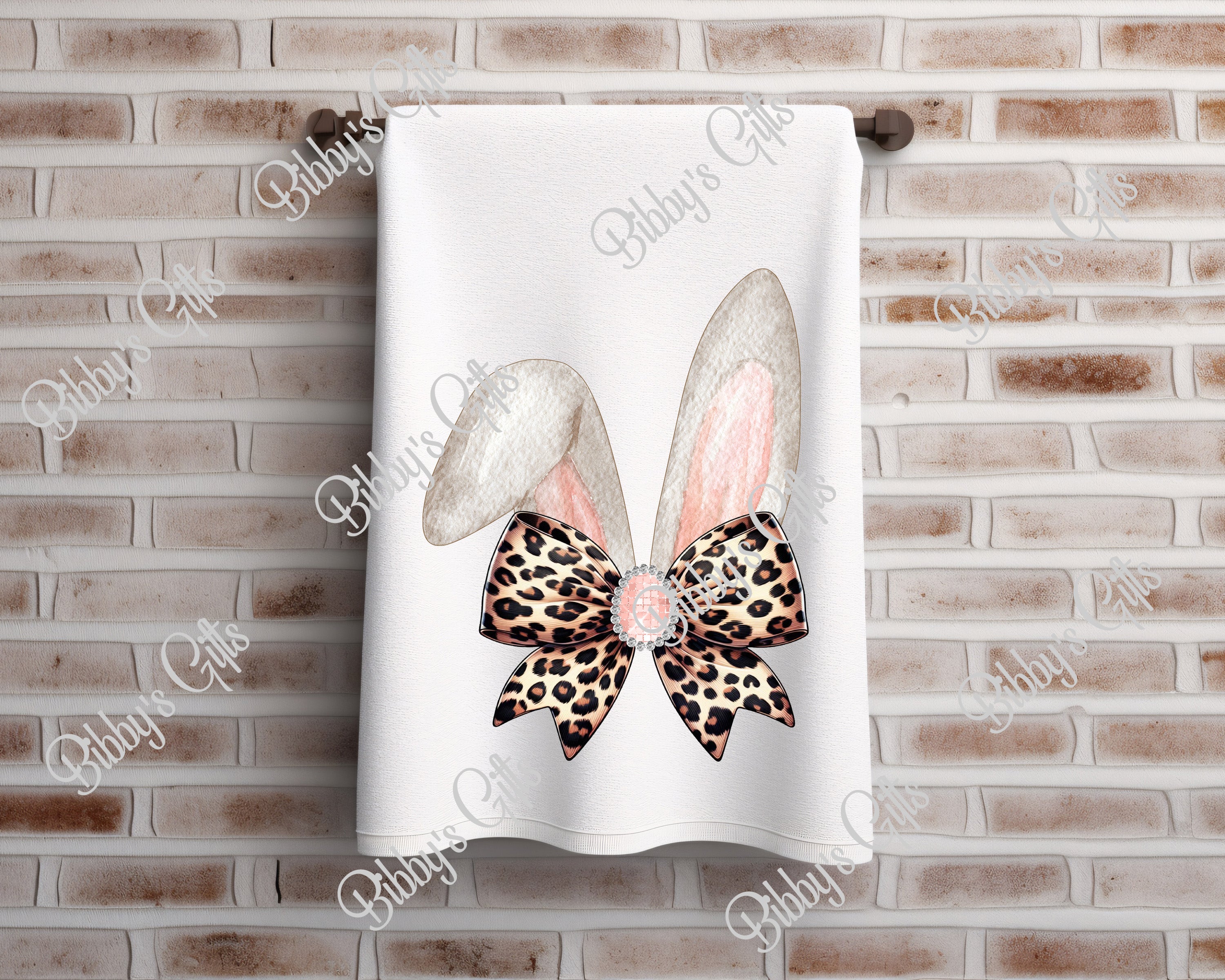 Bunny Ears Diamond Bow Leopard-PNG Digital Download