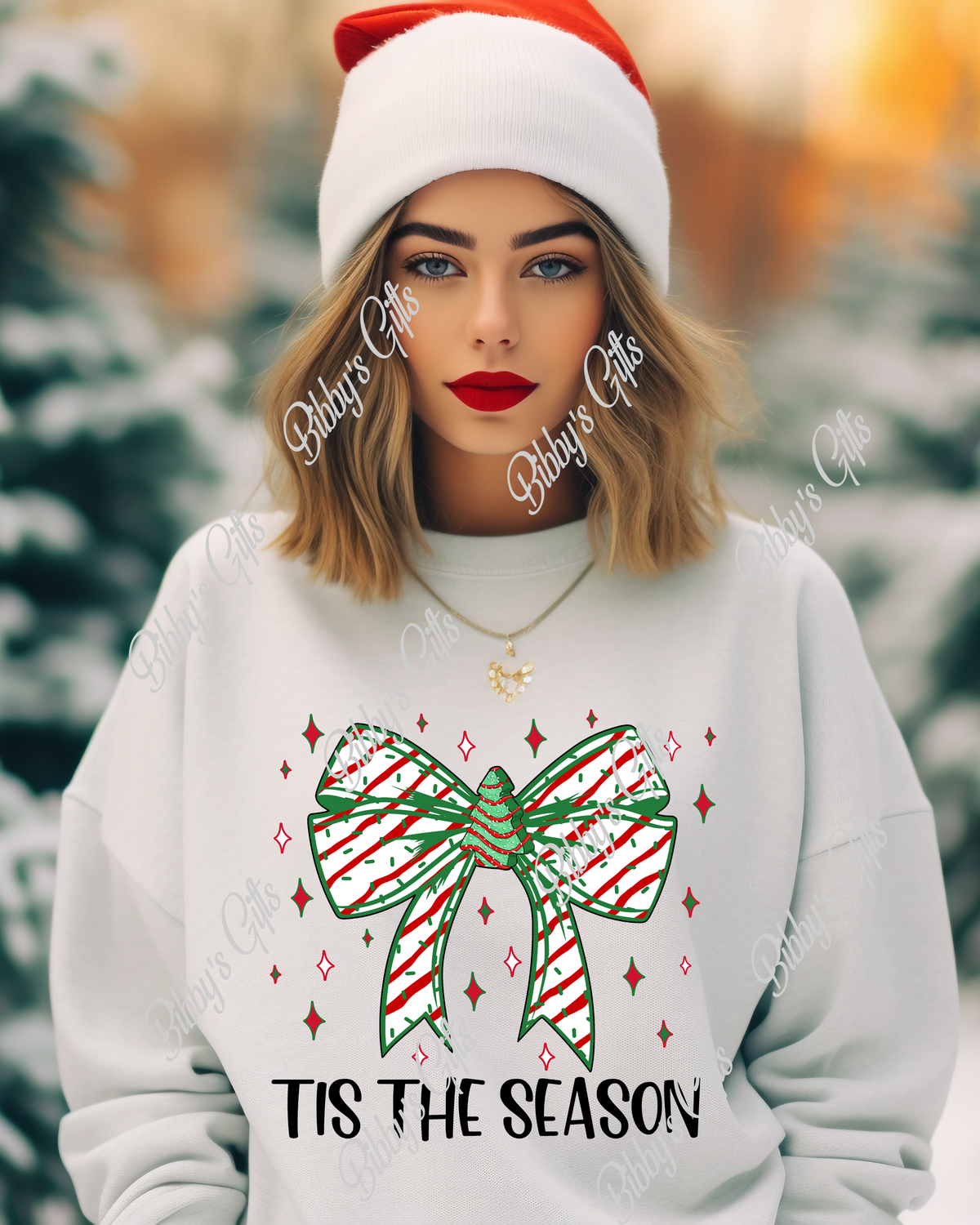 Christmas Tree Bow-Tis the Season-PNG Digital Download