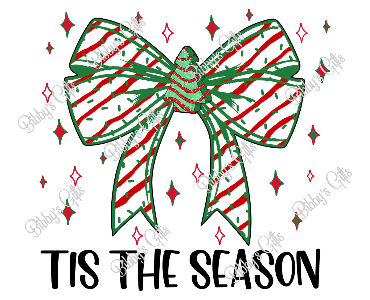 Christmas Tree Bow-Tis the Season-PNG Digital Download