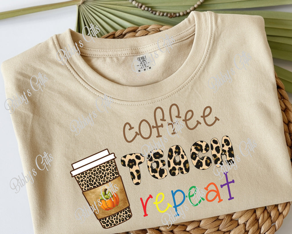 Coffee Teach Repeat-PNG Digital Download