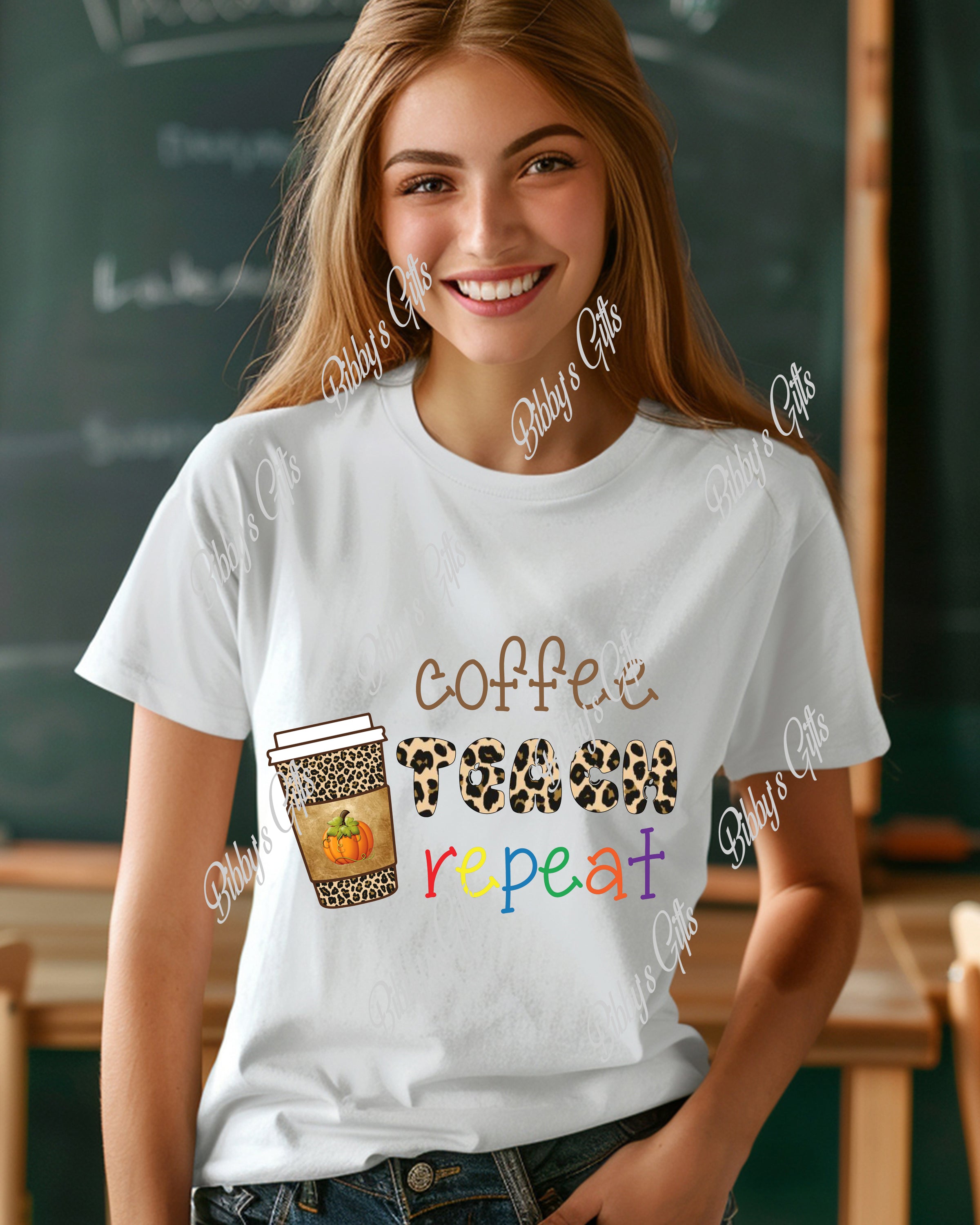 Coffee Teach Repeat-PNG Digital Download
