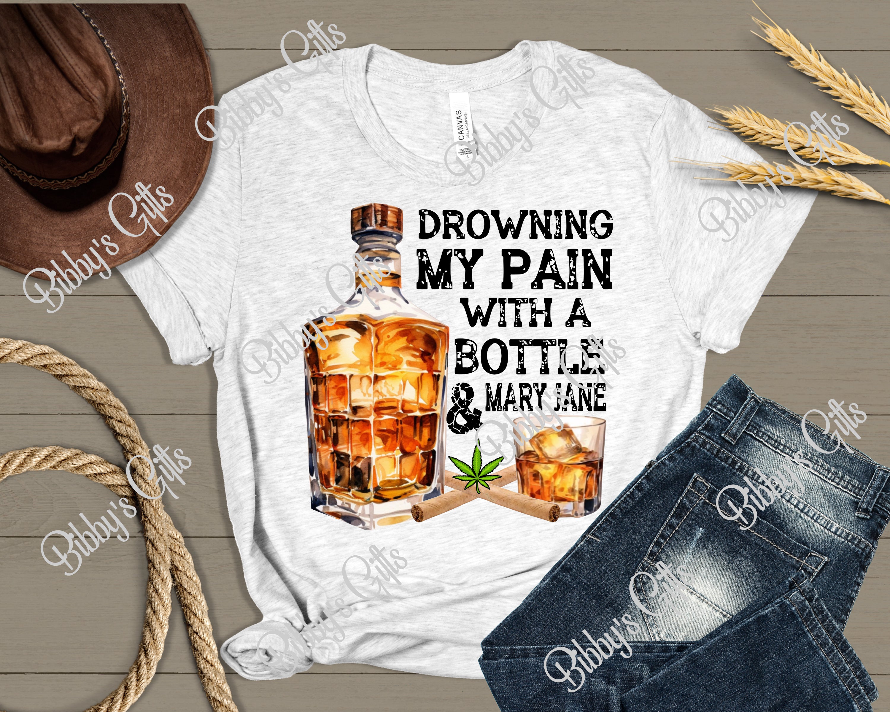 Drowning my Pain & Mary Jane-PNG Digital Download