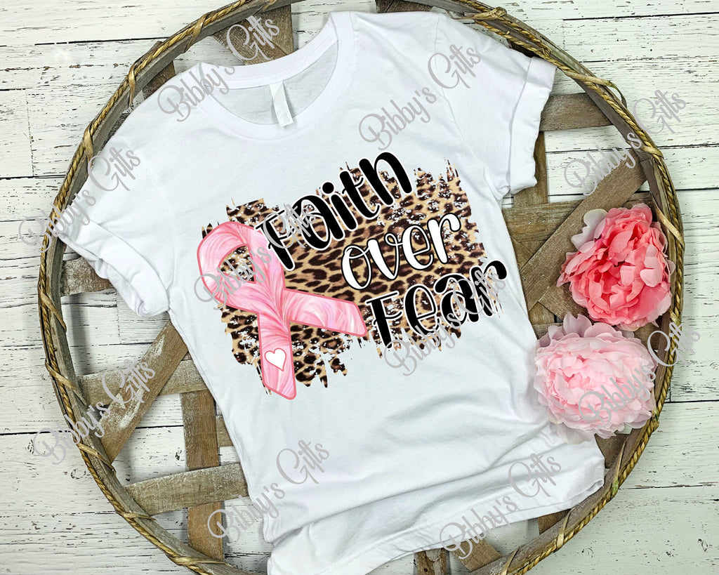 Faith over Fear Pink Ribbon-PNG Digital Download
