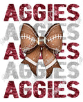 Football Bow-Aggies-PNG Digital Download