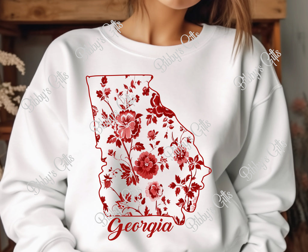 Georgia Red Delft-PNG Digital Download