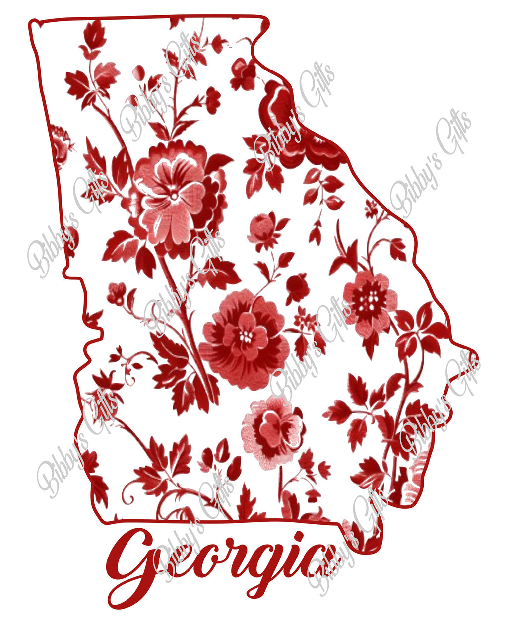 Georgia Red Delft-PNG Digital Download