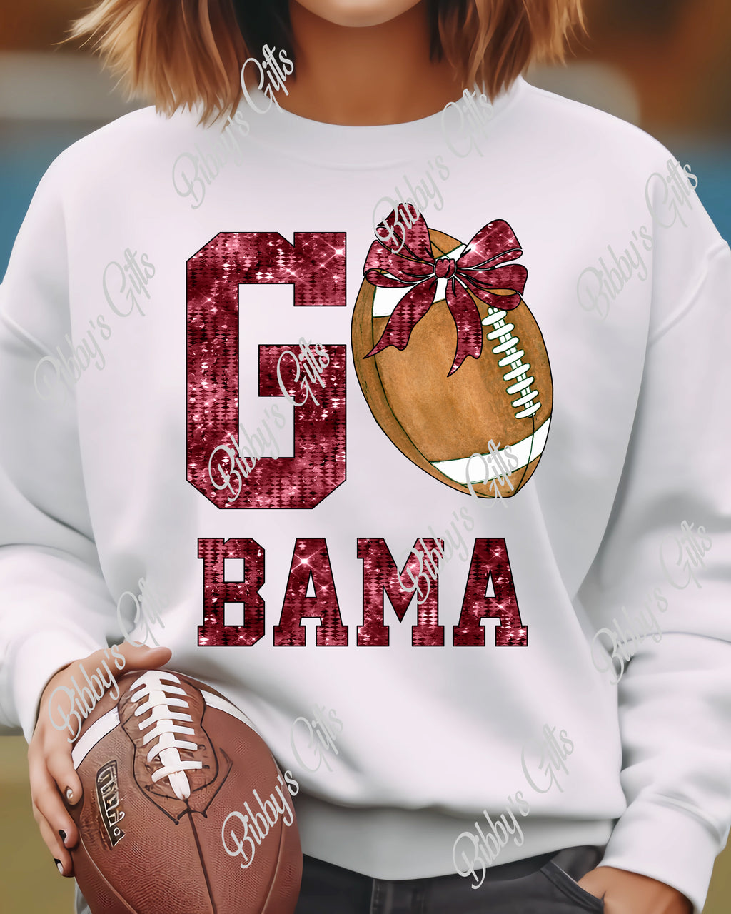 GO Bama Bow-Football-PNG Digital Download