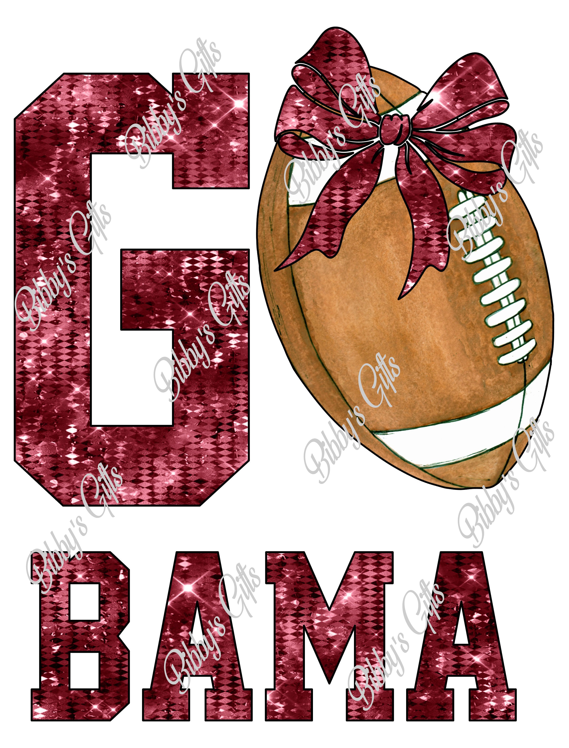 GO Bama Bow-Football-PNG Digital Download