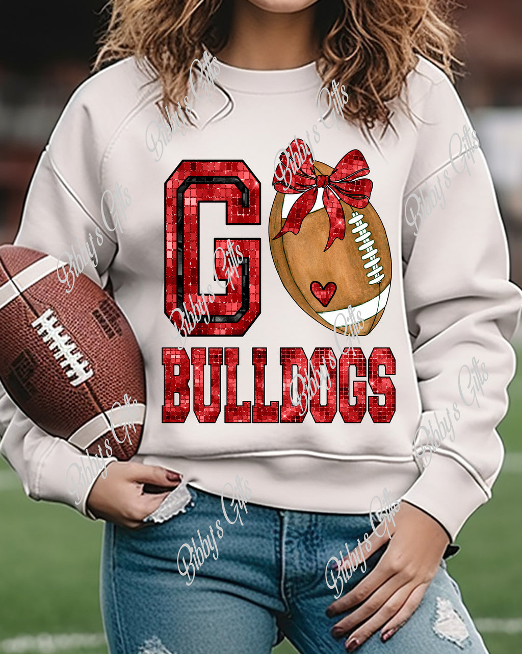 GO Bulldogs Bow-Football-PNG Digital Download
