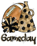 Cheer Gold and Black-Game Day-PNG Digital Download