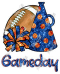 Cheer Blue and Orange-Game Day-PNG Digital Download