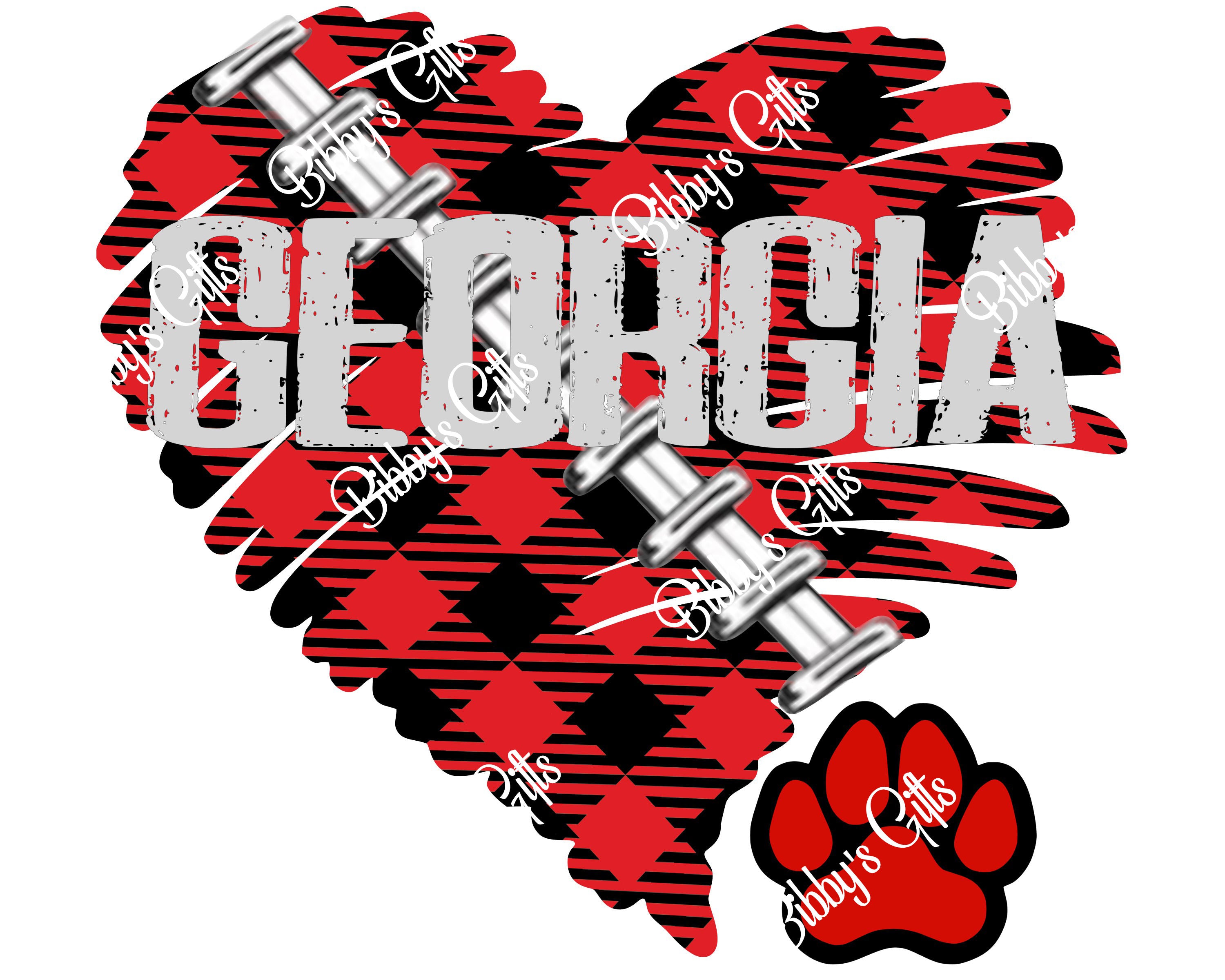 Georgia Heart-Bulldogs-PNG Digital Download