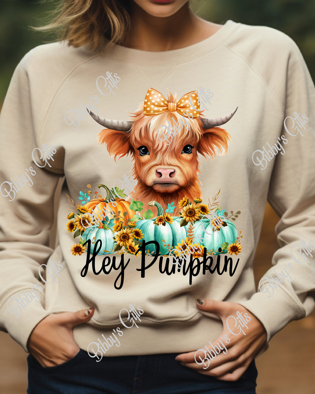 Hey Pumpkin-Highland Cow-PNG Digital Download