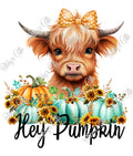 Hey Pumpkin-Highland Cow-PNG Digital Download