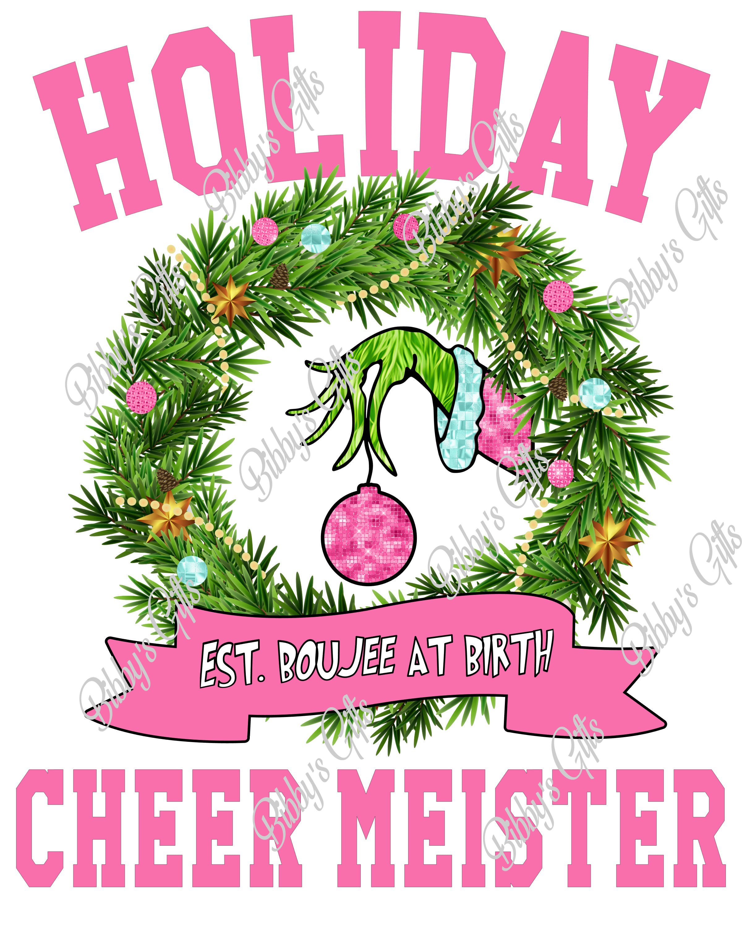 Holiday Cheer Meister-Pink-PNG Digital Download