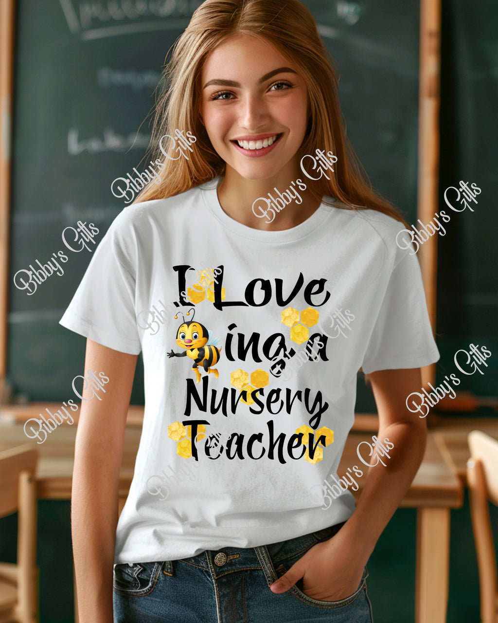 I love Bee-ing a Nursery Teacher-PNG Digital Download
