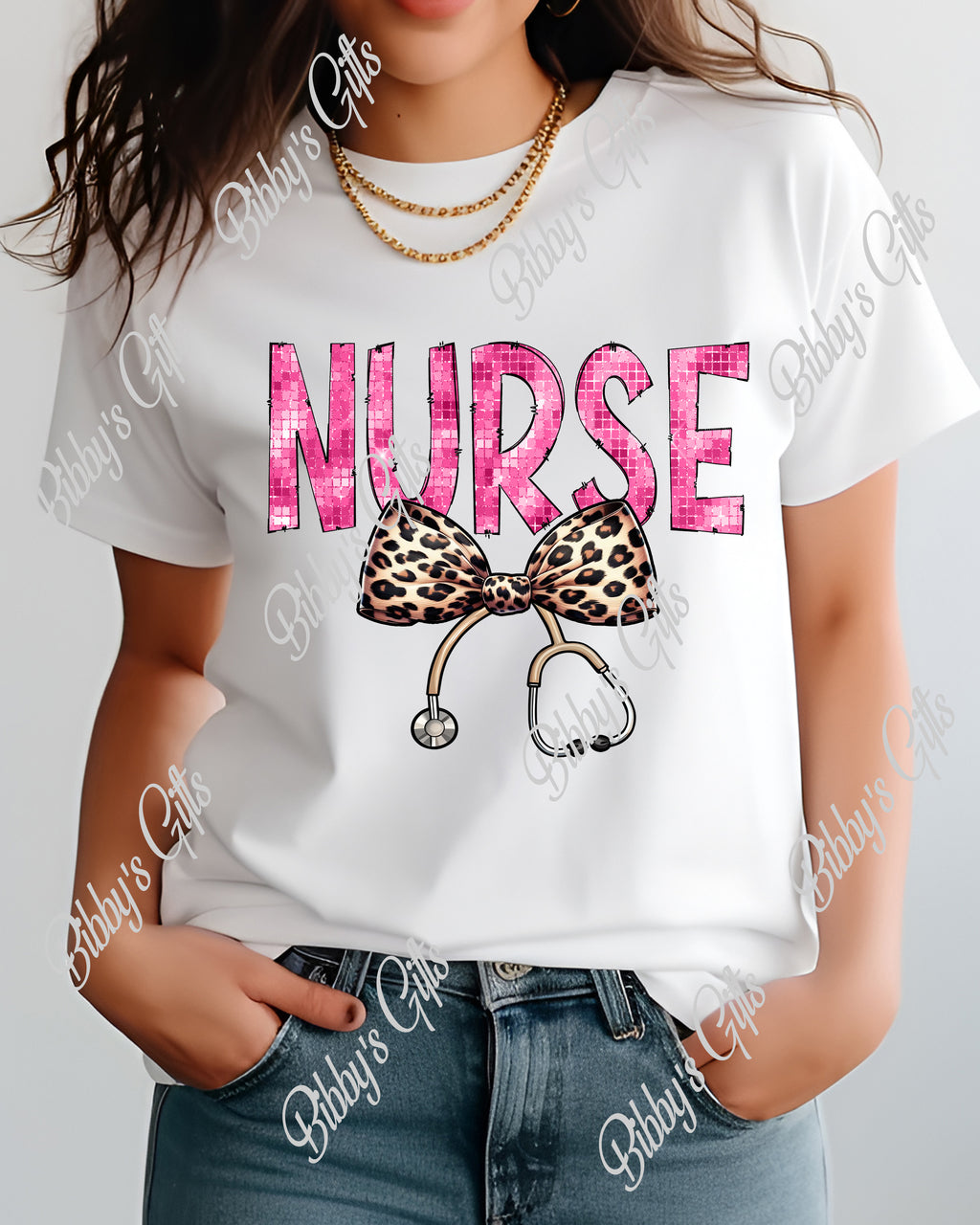 Nurse Leopard Bow-Football-PNG Digital Download