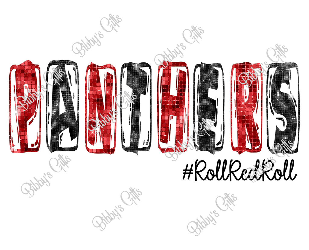 Panthers Roll Red Roll-PNG Digital Download