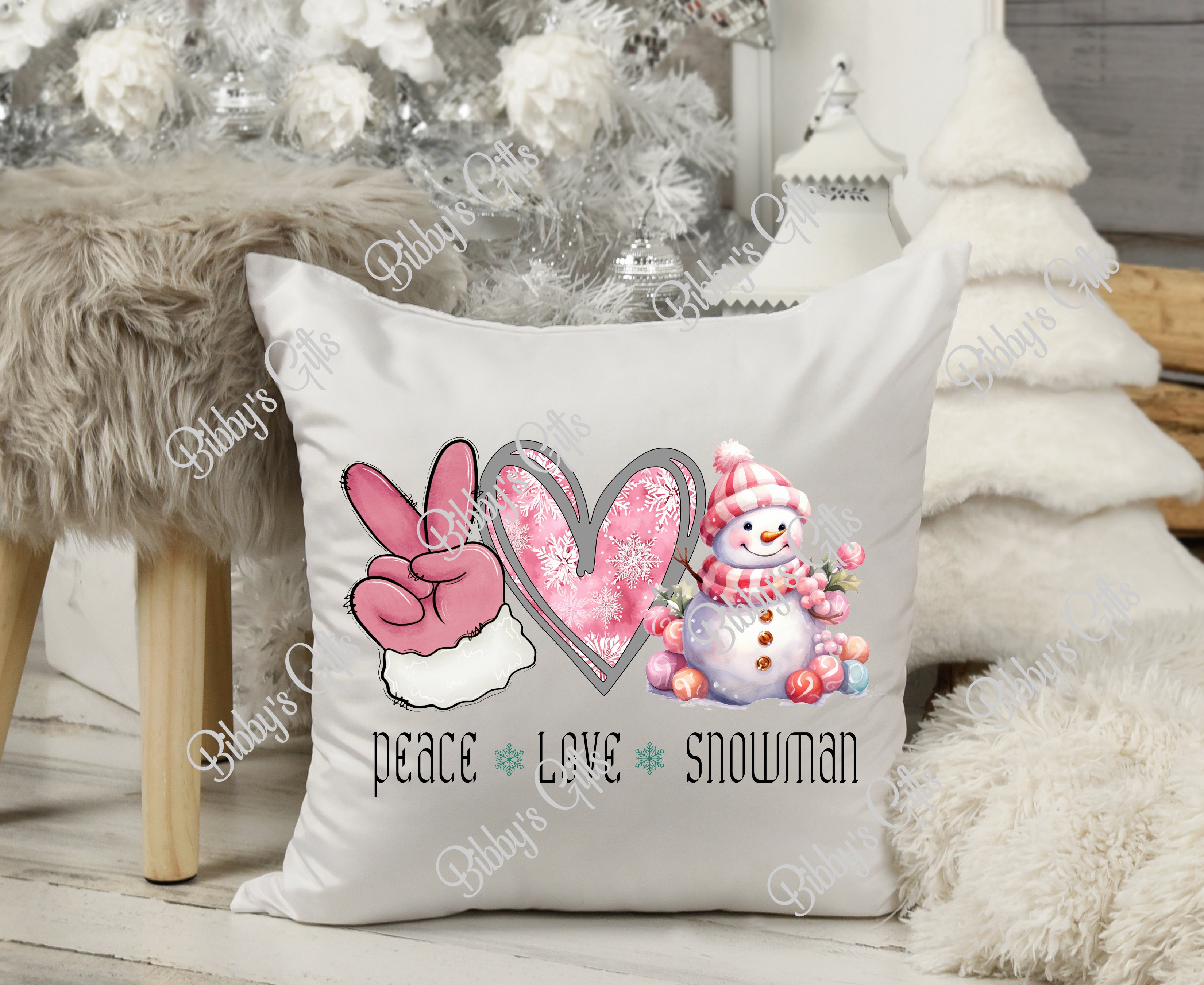 Peace Love Snowman-PNG Digital Download
