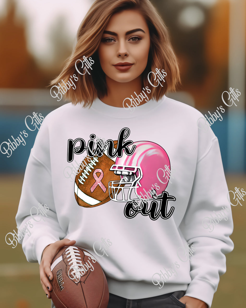 Pink Out-Football Helmet-PNG Digital Download