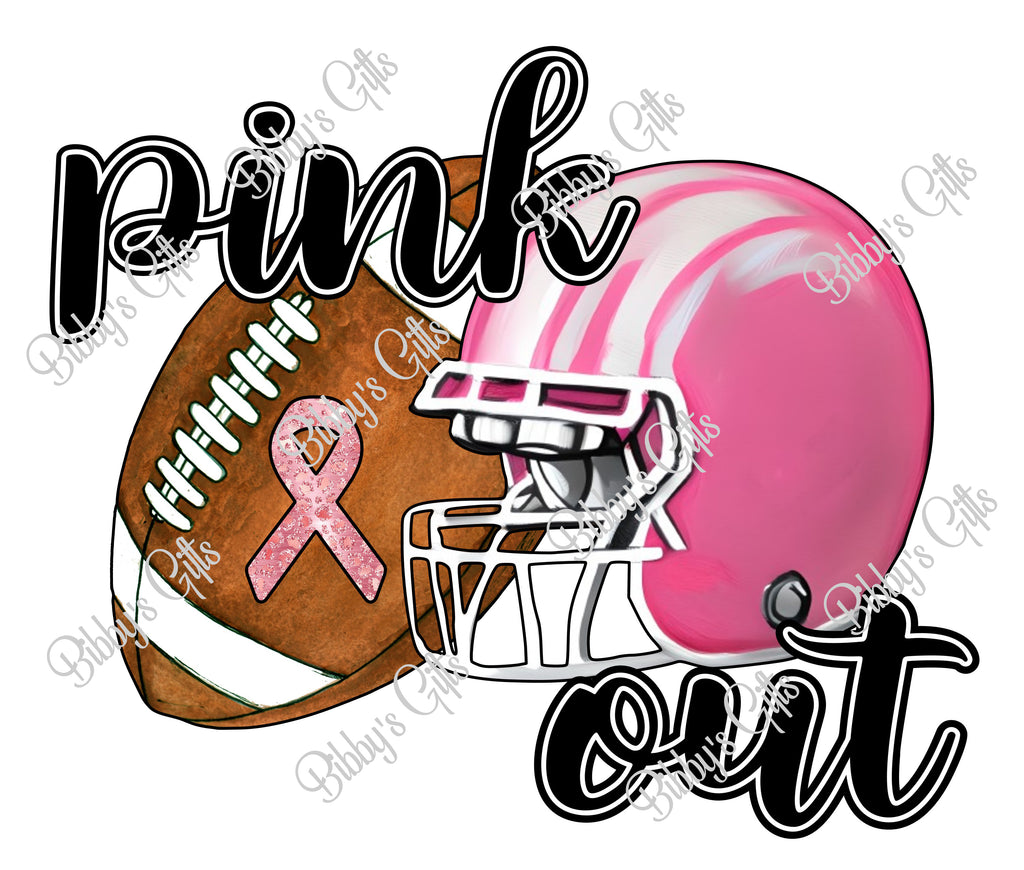 Pink Out-Football Helmet-PNG Digital Download