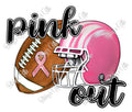 Pink Out-Football Helmet-PNG Digital Download