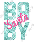 Santa Baby Aqua-PNG Digital Download