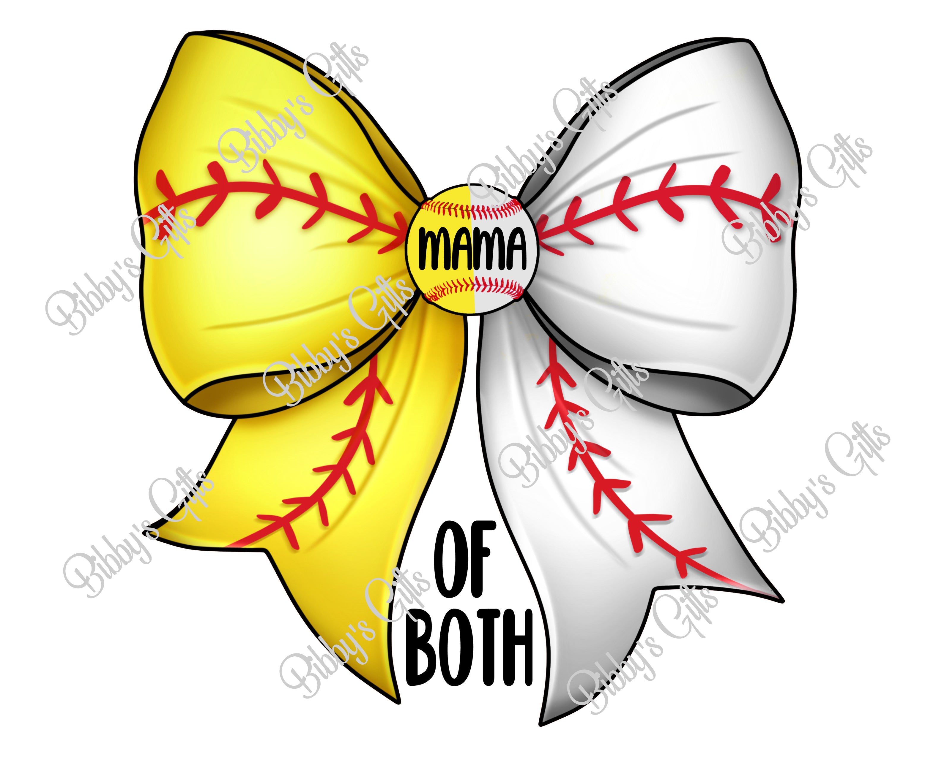 Mama of Both Sports Bow-Football-PNG Digital Download
