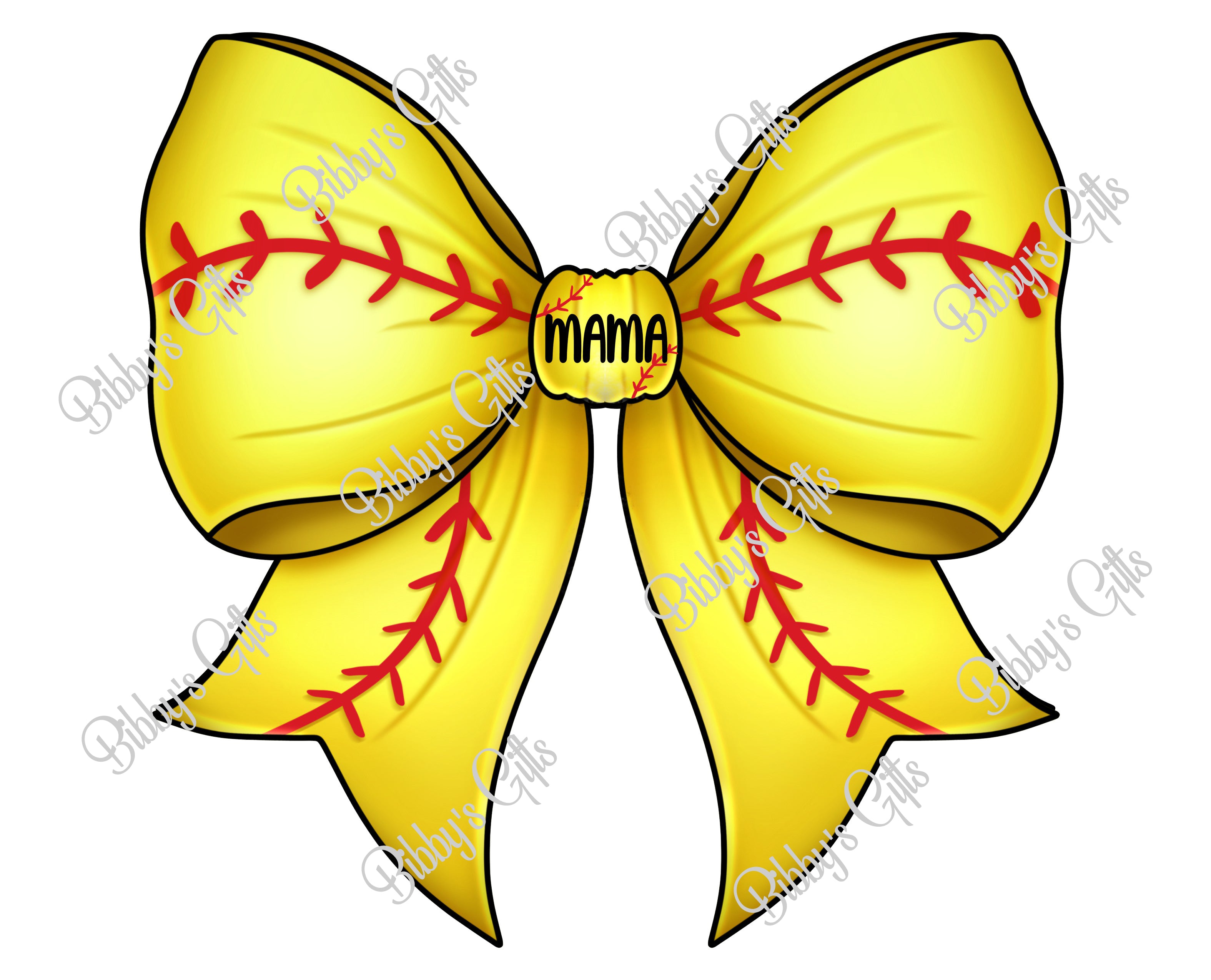 Softball Mama Sports Bow-Football-PNG Digital Download