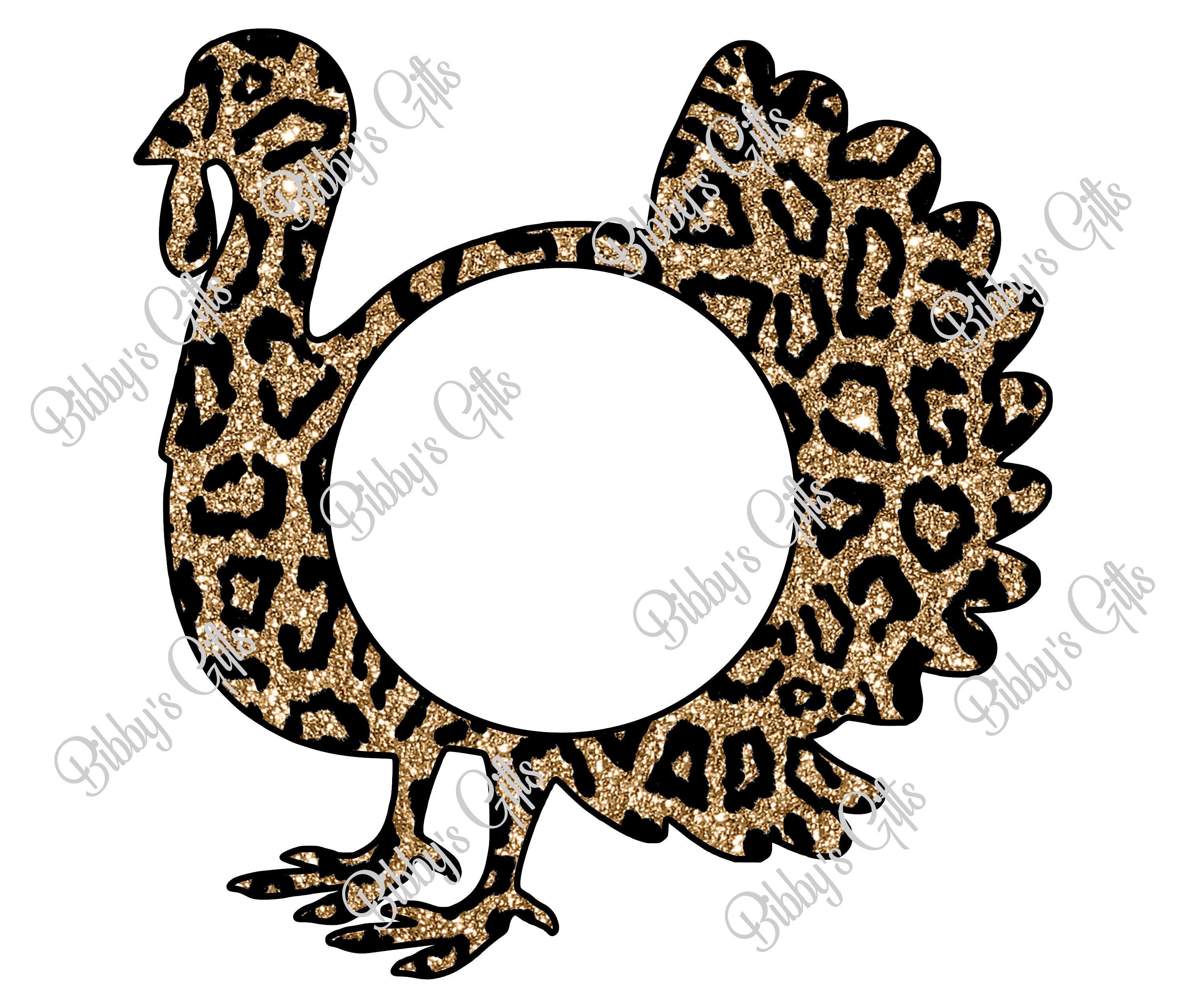 Turkey Glitter Monogram Frame-PNG Digital Download