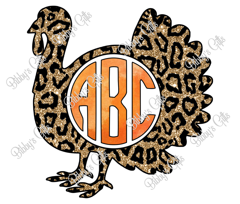 Turkey Glitter Monogram Frame-PNG Digital Download