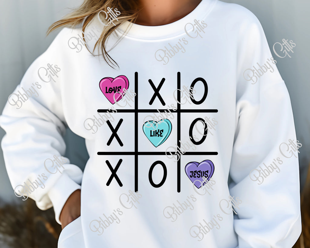 Valentine Hearts Tic Tac Toe-PNG Digital Download